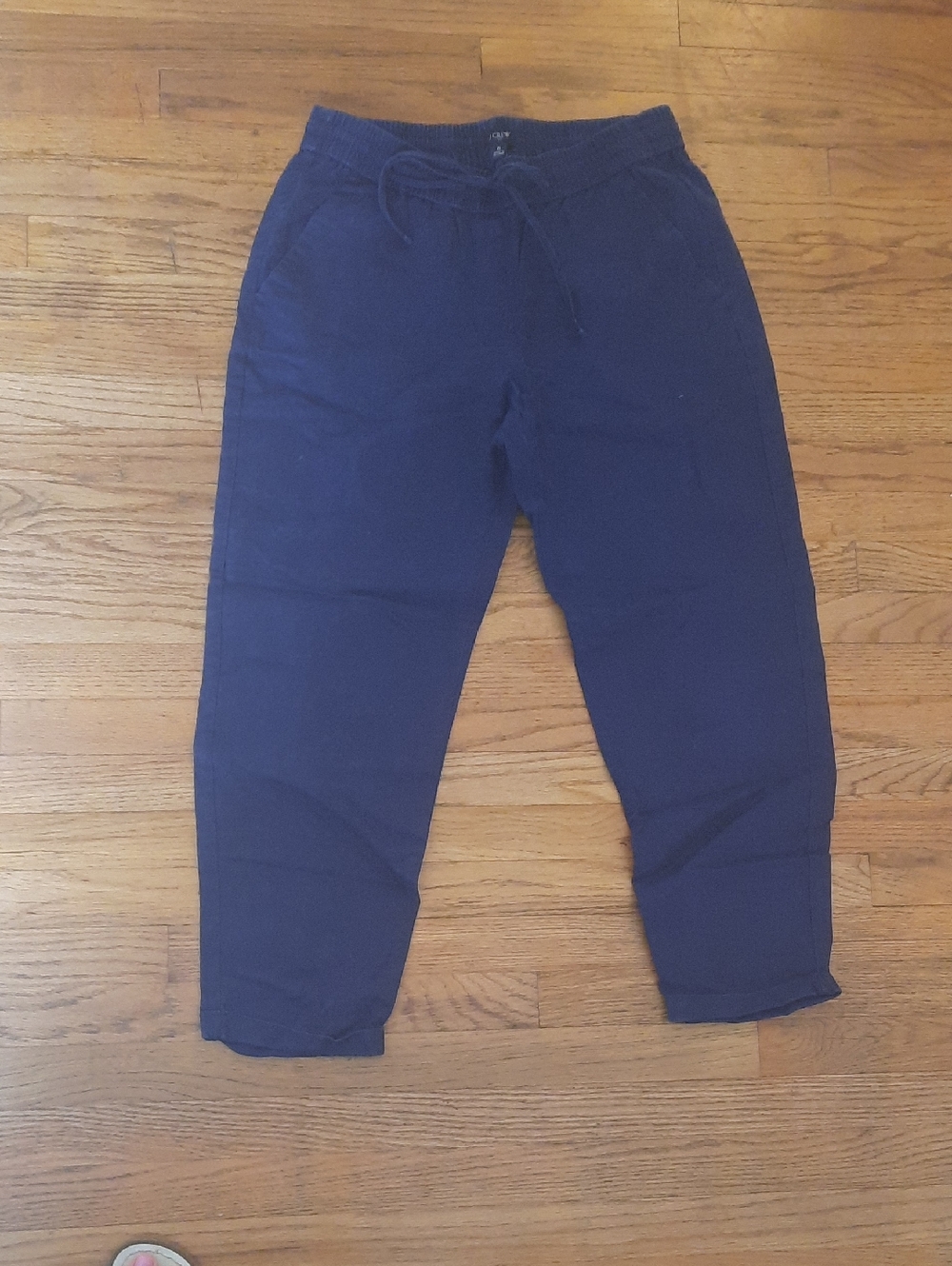 J Crew Navy Cotton Linen Straight Leg Chinos 6